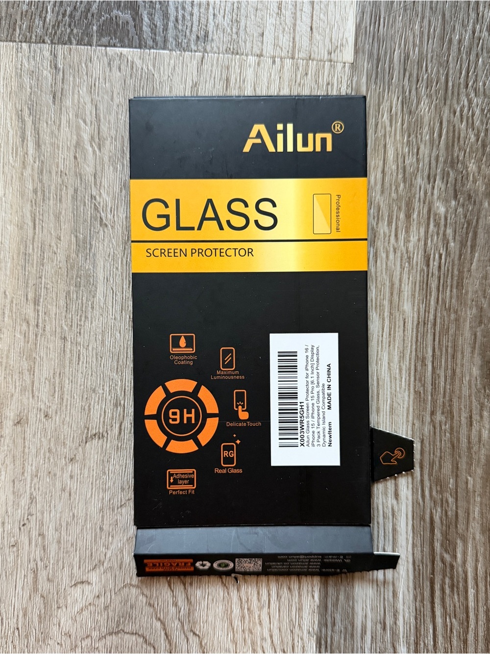 Ailun Black and Yellow Tempered Glass Screen Protector